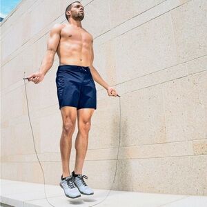 HYLETE 'Verge II Flex-Woven' Men's Zip Pocket Workout / Active Shorts NAVY NWT